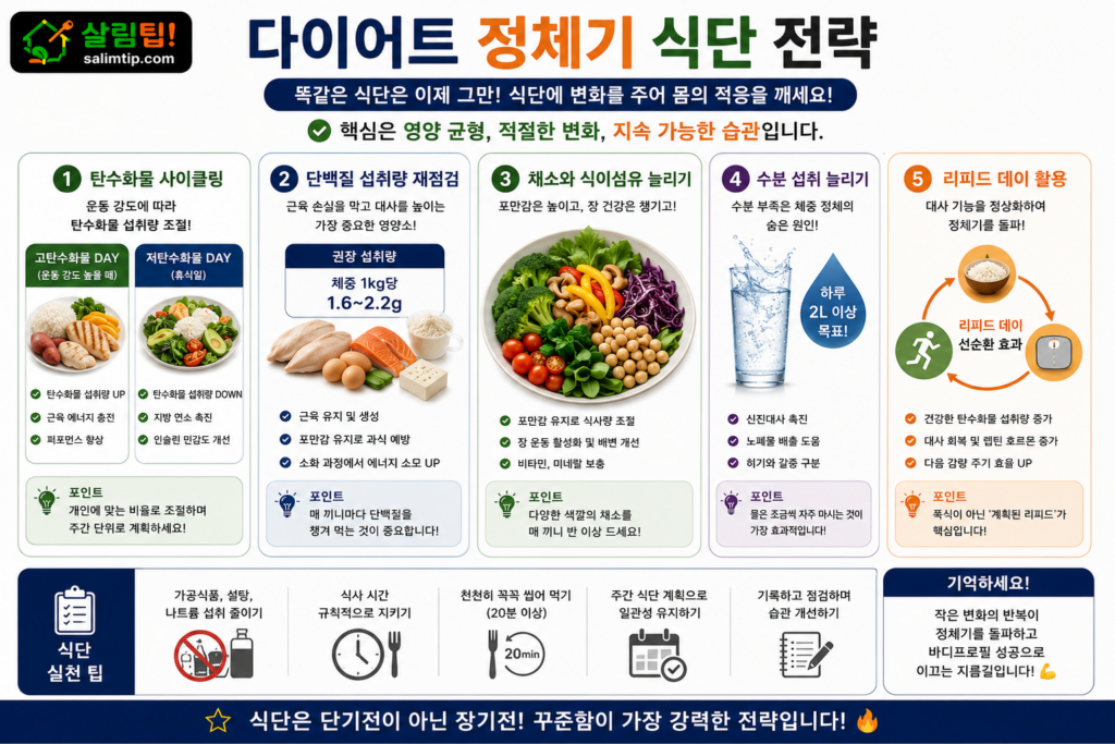 다이어트 정체기 식단 전략