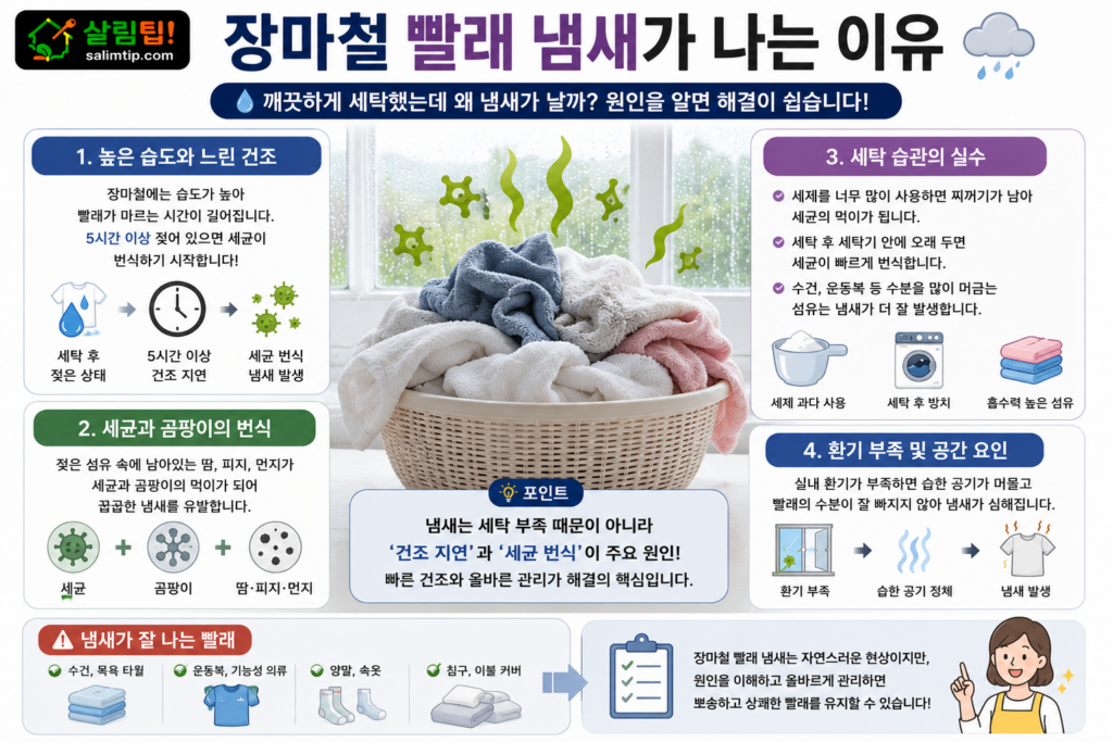장마철 빨래 냄새가 나는 이유
