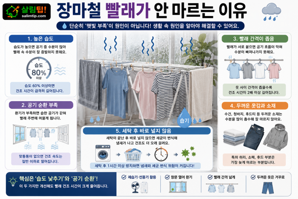 장마철 빨래 안 마르는 이유