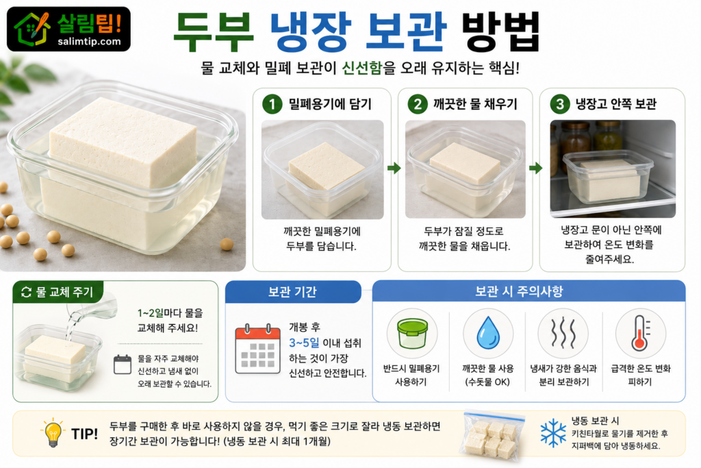 두부 냉장 보관 방법