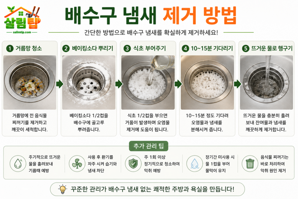 배수구 냄새 제거 방법