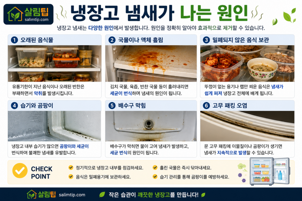 냉장고 냄새 원인