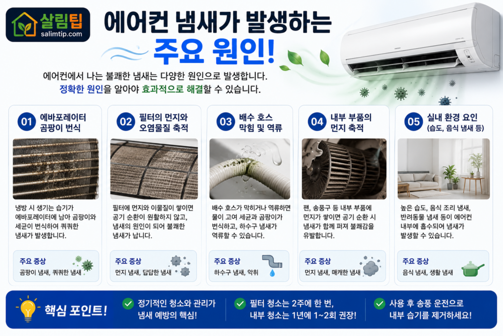 에어컨 냄새가 발생하는 주요 원인