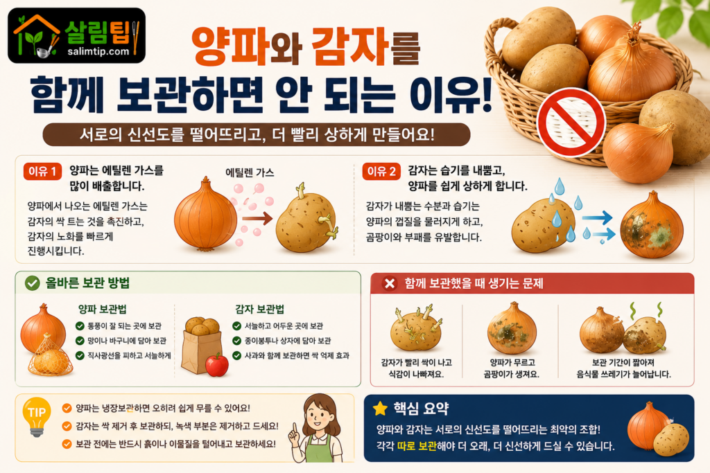 양파와 감자를 함께 보관하면 안 되는 이유