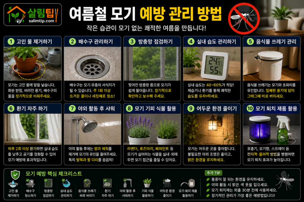 여름철 모기 예방 관리 방법 이미지